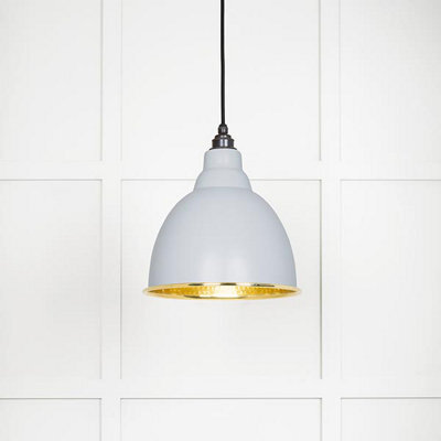 From the Anvil Hammered Brass Brindley Pendant In Birch - image 1