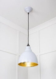 From the Anvil Hammered Brass Brindley Pendant In Birch - thumbnail 4