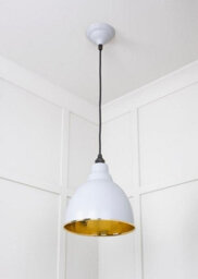 From the Anvil Hammered Brass Brindley Pendant In Birch - thumbnail 5