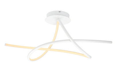 GoodHome Triangular Matt Metal & Plastic White Led Ceiling Light - image 1