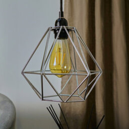 Valuelights Diablo Modern Geometric Silver Metal Basket Cage Ceiling Light Shade (D)21Cm - thumbnail 4