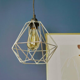 Valuelights Diablo Modern Geometric Silver Metal Basket Cage Ceiling Light Shade (D)21Cm - thumbnail 8