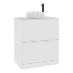 Royal Bathrooms Venice 700mm Gloss White Freestanding Bathroom Countertop Vanity Unit 2 Drawer With Milan Basin - thumbnail 7