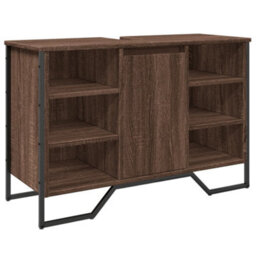 Walplus Bathroom Sink Cabinet Brown Oak 91X35X60 Cm Engineered Wood - thumbnail 2