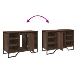 Walplus Bathroom Sink Cabinet Brown Oak 91X35X60 Cm Engineered Wood - thumbnail 9