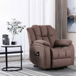 More4Homes Rise Recliner Chair With Single Motor, Remote Control And Pocket Storage In Leather-Look Mocha Technology Fabric - thumbnail 8