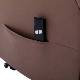 More4Homes Rise Recliner Chair With Single Motor, Remote Control And Pocket Storage In Leather-Look Mocha Technology Fabric - thumbnail 6