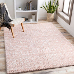 Livabliss Aliyah Shaggy-Global Pink Ivory Plush Soft Pile Living Bedroom Rug 160 X 220 Cm Easy Care, Non Shedding - thumbnail 2