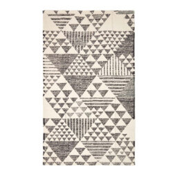 Homescapes Delphi Black And White Geometric Style 100% Cotton Printed Rug, 90 X 150 Cm - thumbnail 2