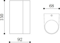 Luminosa Lighting Luminosa Knightsbridge Alana - 230V Ip65 Gu10 Polycarbonate Up/down Wall Light - Black - Alc2Bk - thumbnail 2