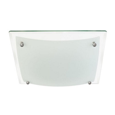 First Choice Lighting Glacier - Two Tone Glass Flush Ceiling Light - image 1