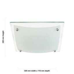 First Choice Lighting Glacier - Two Tone Glass Flush Ceiling Light - thumbnail 4