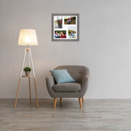 AK Frames 12X12 Marble Grey Modern Multi Photo Frame With White Mount - Holds 4 Apertures (4X) 6X4 Photos - thumbnail 3