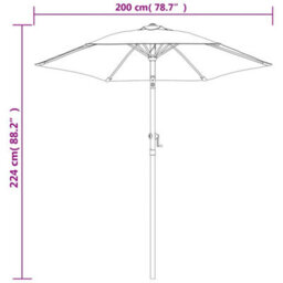 Berkfield Parasol Sand White 200X211 Cm Aluminium - thumbnail 7