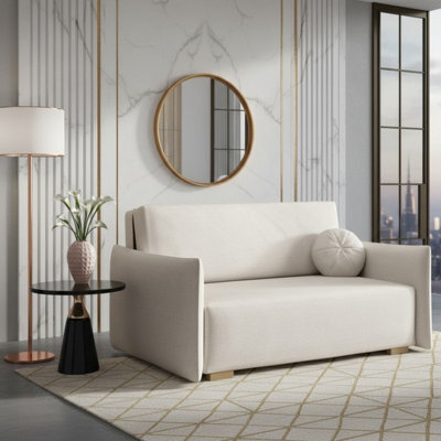 Viva Glov Iii Sofa Bed With Sleep Function Storage Container Chipboard Wooden Frame Sinuous Spring 154X98X85Cm White - image 1