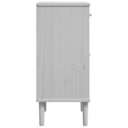Berkfield Bedside Cabinet Senja Rattan Look White 40X35X80 Cm Solid Wood Pine - thumbnail 7