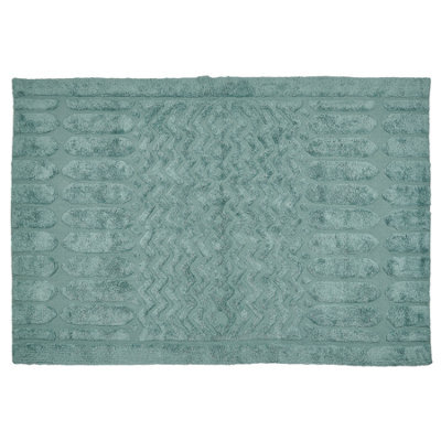 Beliani Rug Sirnak Mint Green 140 X 200 Cm Cotton - image 1