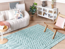 Beliani Rug Sirnak Mint Green 140 X 200 Cm Cotton - thumbnail 2