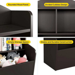 3Tier Toy Storage Cabinet And Bookcase Multi Shelf With Cubby Organizer Cabinet - thumbnail 3