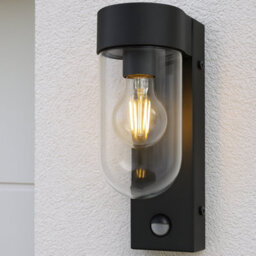 CGC Lighting Cgc Rowan Pir Motion Sensor Black Outdoor Wall Lantern Light With Clear Diffuser Ip54 - thumbnail 5