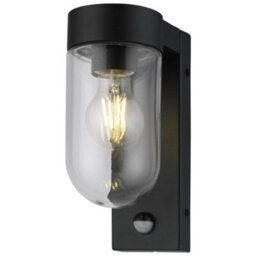CGC Lighting Cgc Rowan Pir Motion Sensor Black Outdoor Wall Lantern Light With Clear Diffuser Ip54 - thumbnail 6