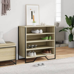 Berkfield Shoe Cabinet Sonoma Oak 80X38X78 Cm Engineered Wood - thumbnail 3