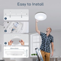Aigostar 18W Bathroom Ceiling Light, 2100Lm Led Light Ip54 Waterproof 6500K Cool White - thumbnail 5