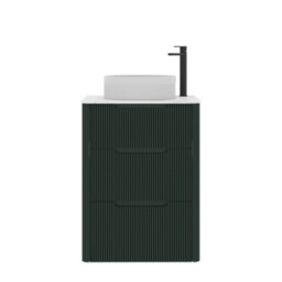 Royal Bathrooms Avenza 600mm Deep Moss Green Floor Standing Countertop Bathroom Vanity Unit 3 Drawer With Round Basin - thumbnail 6