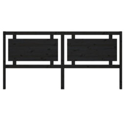 Berkfield Bed Headboard Black 205.5X4X100 Cm Solid Pine Wood - thumbnail 4
