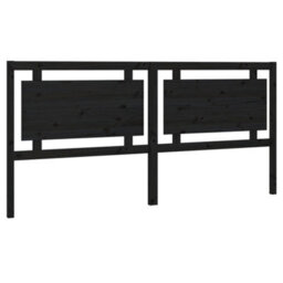 Berkfield Bed Headboard Black 205.5X4X100 Cm Solid Pine Wood - thumbnail 2