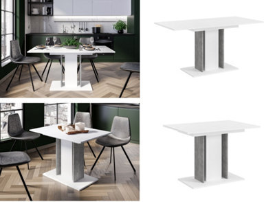 Impact Furniture Small Dining Table Extending Space Saving Slim Compact Kitchen Table In Thin Skinny Grey White Design Wren - image 1
