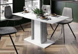 Impact Furniture Small Dining Table Extending Space Saving Slim Compact Kitchen Table In Thin Skinny Grey White Design Wren - thumbnail 5