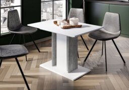 Impact Furniture Small Dining Table Extending Space Saving Slim Compact Kitchen Table In Thin Skinny Grey White Design Wren - thumbnail 4