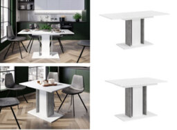Impact Furniture Small Dining Table Extending Space Saving Slim Compact Kitchen Table In Thin Skinny Grey White Design Wren - thumbnail 1