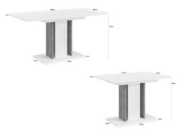 Impact Furniture Small Dining Table Extending Space Saving Slim Compact Kitchen Table In Thin Skinny Grey White Design Wren - thumbnail 3