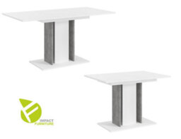 Impact Furniture Small Dining Table Extending Space Saving Slim Compact Kitchen Table In Thin Skinny Grey White Design Wren - thumbnail 2