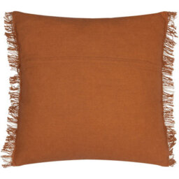 Yard Beni Check Fringed Polyester Filled Cushion, Ginger/natural, 45 X 45Cm - thumbnail 2
