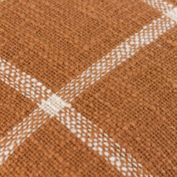 Yard Beni Check Fringed Polyester Filled Cushion, Ginger/natural, 45 X 45Cm - thumbnail 5