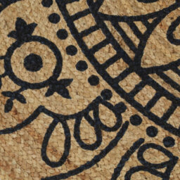 Berkfield Modern Handmade Rug Jute With Dark Blue Print 150 Cm - thumbnail 4