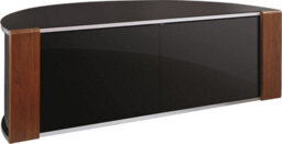 "Mda Designs Sirius 1200 Black With Remote Friendly Beam Thru Glass Door Walnut/oak Trims Up To 55"" Flat Tv Cabinet" - thumbnail 2