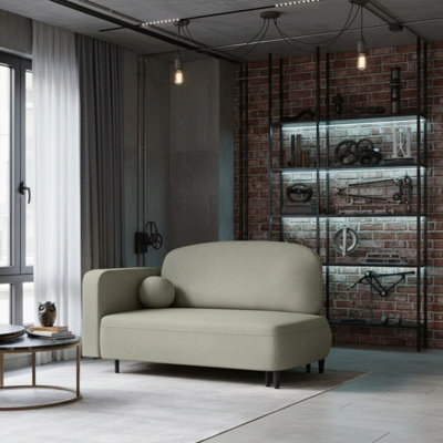 Solo Sofa Bed With Sleeping Function And Bedding Storage Foam Wavy Springs Wooden Metal Legs 162X93X97 Cm Green Left - image 1