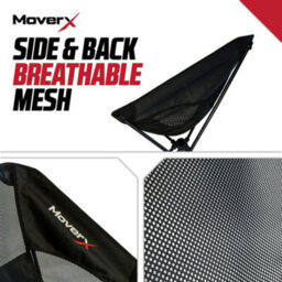Moverx Ultra Lightweight Low Camping Chair, Foldable Garden Outdoor Picnic Bbq Festival Camp Chairs, Black - thumbnail 8