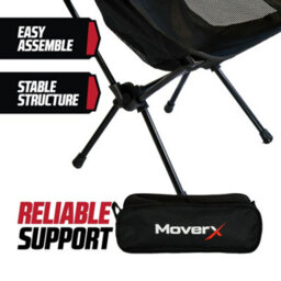 Moverx Ultra Lightweight Low Camping Chair, Foldable Garden Outdoor Picnic Bbq Festival Camp Chairs, Black - thumbnail 5