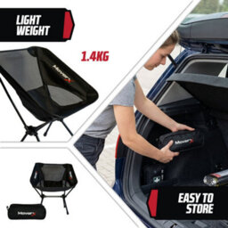 Moverx Ultra Lightweight Low Camping Chair, Foldable Garden Outdoor Picnic Bbq Festival Camp Chairs, Black - thumbnail 7