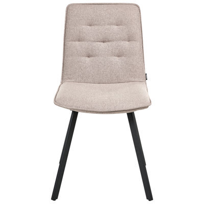 Wyld And Coco Light Brown Armless Dining Chairs Set Of 2 Scandinavian, Textured Easy-Clean Fabric - image 1