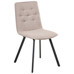 Wyld And Coco Light Brown Armless Dining Chairs Set Of 2 Scandinavian, Textured Easy-Clean Fabric - thumbnail 4