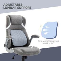 Grey Fabric Office Chair Adjustable Height Tilt Desk Chair - thumbnail 3