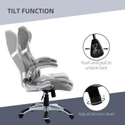 Grey Fabric Office Chair Adjustable Height Tilt Desk Chair - thumbnail 5