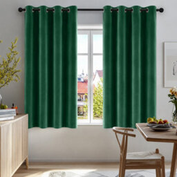 Aspire Homeware Emerald Green Blackout Velvet Curtain Thermal Insulated Eyelet Window Curtain Pair (W)117Cm X (D)137 - thumbnail 7