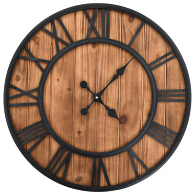 Vidaxl Vintage Wall Clock With Quartz Movement Wood And Metal 60Cm Xxl - image 1